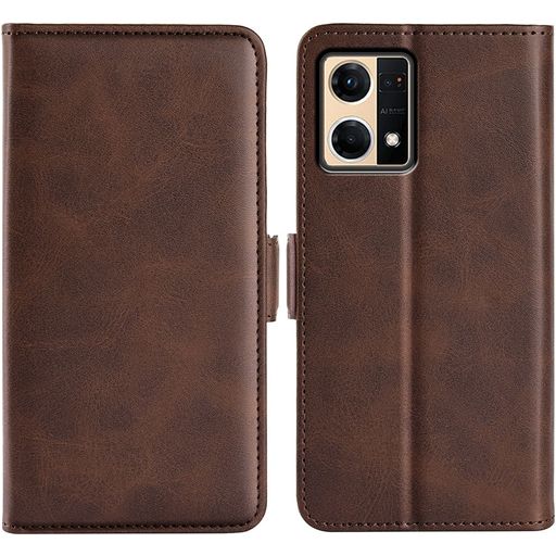 Mobigear Slim Magnet Housse OPPO Reno 7 4G Etui Porte-Monnaie - Marron