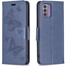 Mobigear Butterfly Housse Nokia G42 Etui Porte-Monnaie - Dark Blue