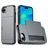 Mobigear Card Coque iPhone 16e Coque arrière Rigide Anti-Chocs avec Porte-Cartes - Gris