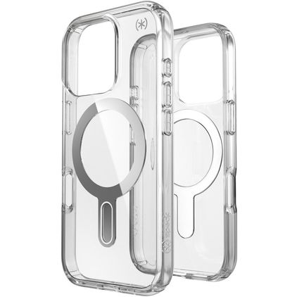 Speck Presidio Perfect Clear Coque Transparente iPhone 16 Pro MagSafe Coque arrière Rigide Anti-Chocs - Transparent