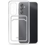 Mobilize Gelly Card Coque Transparente Samsung Galaxy A14 Coque arrière en TPU Souple avec Porte-Cartes - Transparent