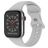 Mobigear Sport Dual Bracelet Silicone Apple Watch Fermeture à clou et passant - 42/41/40/38 mm - Gris