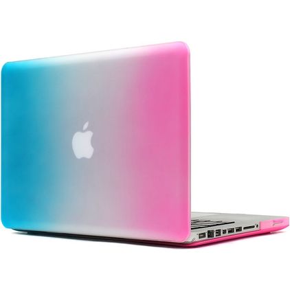 Mobigear Rainbow Matte MacBook Pro 15 Pouces (2008-2012) Coque - Bleu / Rose - Model A1260 / A1286