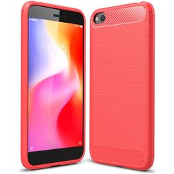 Mobigear Brushed Slim Coque Xiaomi Redmi Go Coque arrière en TPU Souple - Rouge