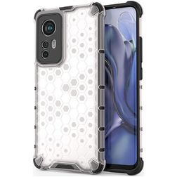 Mobigear Honeycomb Coque Xiaomi 12 Coque arrière Rigide Anti-Chocs - Blanc