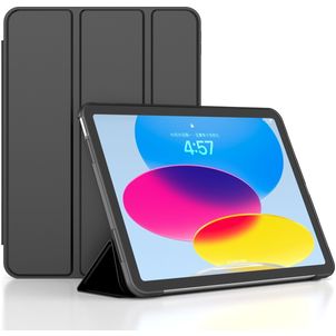 Mobigear Tri-Fold Gel Coque iPad 11 (2025) Etui en TPU,Similicuir - Noir