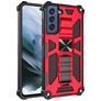 Mobigear Armor Stand Coque Samsung Galaxy S21 FE Coque arrière Rigide Anti-Chocs avec Support Amovible - Rouge