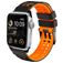 Mobigear Aero Armor Bracelet Silicone pour Apple Watch Fermeture boucle ardillon - 49/46/45/44 mm - Noir / Orange