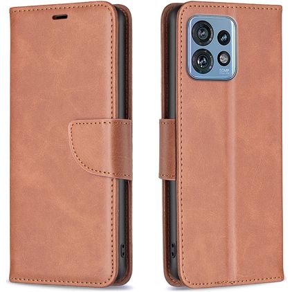 Mobigear Excellent Housse Motorola Edge 40 Pro Etui Porte-Monnaie - Marron