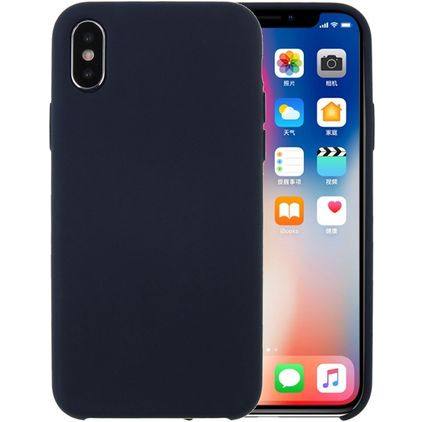 Mobigear Rubber Touch Coque iPhone XS Coque arrière en Silicone - Dark Blue