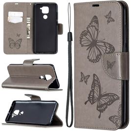 Mobigear Butterfly Housse Xiaomi Redmi Note 9 Etui Porte-Monnaie - Gris
