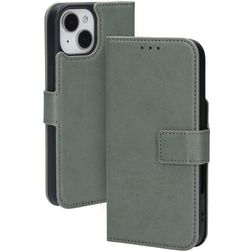 Mobiparts Classic Wallet Housse iPhone 15 Etui Porte-Monnaie - Stone Green