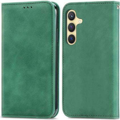 Mobigear Retro Slim Housse Samsung Galaxy S25 Etui Porte-Monnaie - Vert