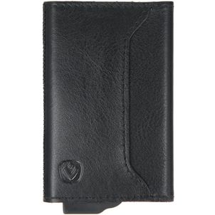 Valenta Card Case Plus - Porte Cartes en en Cuir véritable - 7 Cartes - Noir