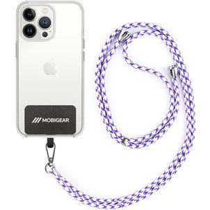 Mobigear Lanyard - Cordon de téléphone universel ajustable - Violet / Blanc