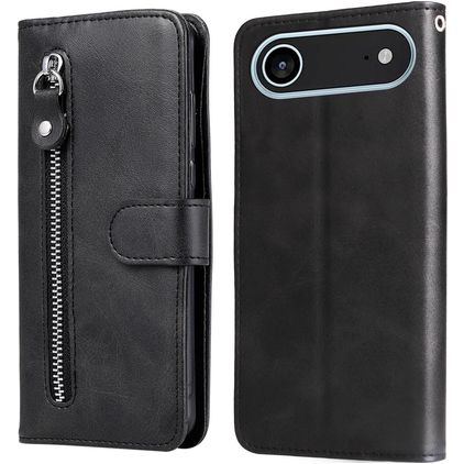 Mobigear Zipper iPhone Air Étui Portefeuille - Noir