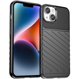Mobigear Groove Coque iPhone 15 Plus Coque arrière en TPU Souple - Noir