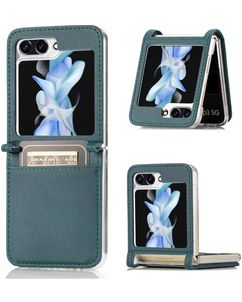 Mobigear Excellent Samsung Galaxy Z Flip 5 Plastique rigide Coque arrière avec porte-cartes - Vert