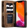 CaseMe 008 iPhone 12 Mini Coque Étui 2en1 avec coque amovible Portefeuille - Marron