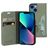 Mobiparts Classic Wallet iPhone 13 Mini Étui Portefeuille - Stone Green