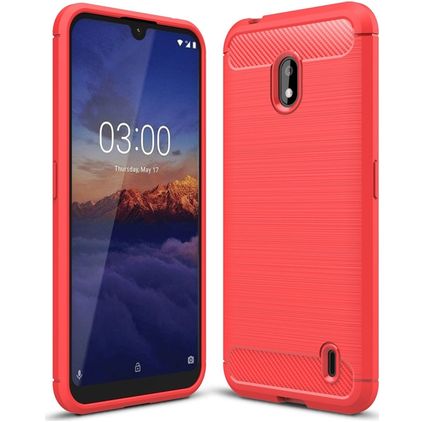 Mobigear Brushed Slim Coque Nokia 2.2 Coque arrière en TPU Souple - Rouge