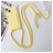 Mobigear Lanyard Card iPhone 15 Plus Coque avec cordon en Silicone et Porte-Cartes - Jaune