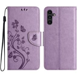 Mobigear Flowers Housse Samsung Galaxy A36 Etui Porte-Monnaie - Violet