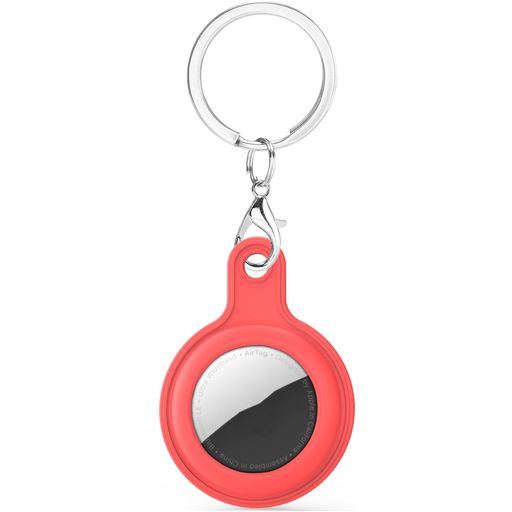 Mobigear Keychain Coque Apple AirTag Porte-clés en Silicone Souple - Rouge