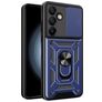Mobigear Armor Ring Cam Slide Coque Samsung Galaxy S24 FE Coque arrière Rigide Anti-Chocs avec Anneau-Support et Protecteur Lentilles - Bleu