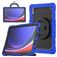 Mobigear RingGuard Samsung Galaxy Tab S10 Ultra Plastique rigide / Silicone Coque arrière + Porte-stylet + Bandoulière + Support - Bleu