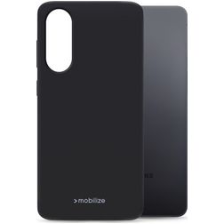 Mobilize Rubber Gelly Coque Samsung Galaxy S25 Edge Coque arrière en TPU Souple - Noir