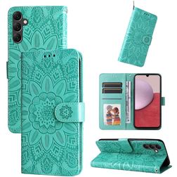 Mobigear Sunflower Housse Samsung Galaxy A14 Etui Porte-Monnaie - Vert