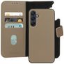 Mobiparts Housse Samsung Galaxy A25 Etui avec Coque Détachable en Cuir Véritable Porte-Monnaie - Taupe