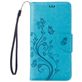 Mobigear Flowers Housse iPhone SE (2020) Etui Porte-Monnaie - Bleu
