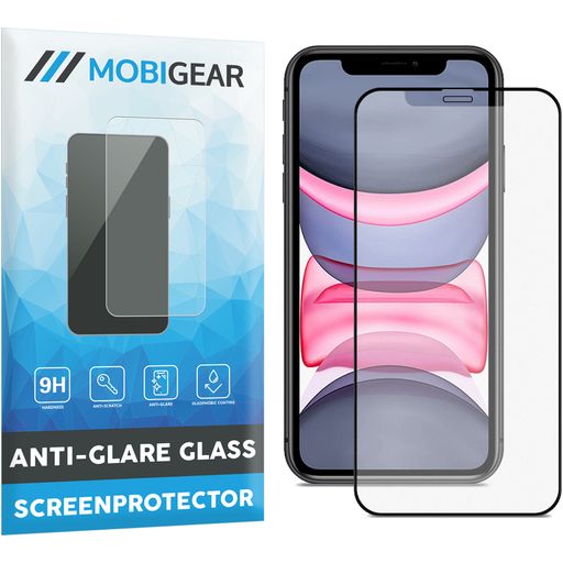 Mobigear Premium iPhone XR Verre trempé Protection d'écran Anti-Glare - Compatible Coque - Noir