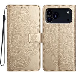 Mobigear Mandala iPhone 18 Pro Max Étui Portefeuille - Or