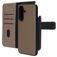 Mobiparts Samsung Galaxy A37 Coque Cuir véritable Étui 2en1 avec coque amovible Portefeuille - Taupe