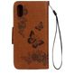 Mobigear Butterfly Housse iPhone XS Etui Porte-Monnaie - Marron