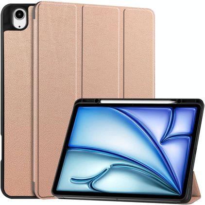Mobigear Tri-Fold Coque iPad Air 13 Pouces (2026) Etui + Porte-crayon - Rose doré