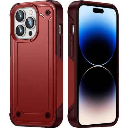 Mobigear Slim Armor Coque iPhone 14 Pro Max Coque arrière Rigide Anti-Chocs - Rouge