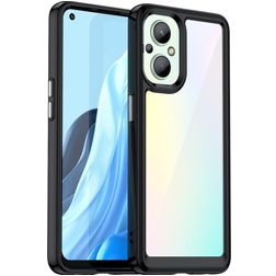 Mobigear Crystal Coque OPPO Reno 7 Lite Coque arrière Rigide - Transparent / Noir