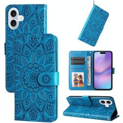 Mobigear Sunflower Housse iPhone 17 Etui Porte-Monnaie - Bleu