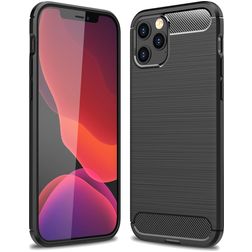 Mobigear Brushed Slim iPhone 12 Pro Max TPU souple Coque arrière - Noir