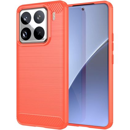 Mobigear Brushed Slim Xiaomi 15 Pro TPU souple Coque arrière - Rouge