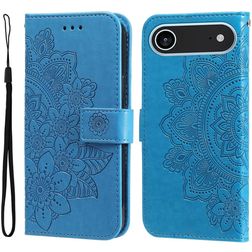 Mobigear Flowers iPhone Air Étui Portefeuille - Bleu