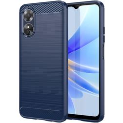 Mobigear Brushed Slim Coque OPPO A17 Coque arrière en TPU Souple - Bleu