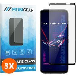 Mobigear Premium ASUS ROG Phone 6 Pro Verre trempé Protection d'écran - Compatible Coque - Noir (Lot de 3)
