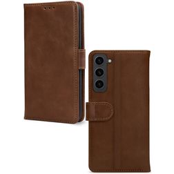 Mobilize Wallet Samsung Galaxy S23 Cuir véritable Étui Portefeuille - Marron
