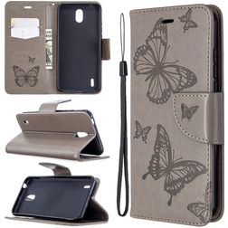 Mobigear Butterfly Housse Nokia 1.3 Etui Porte-Monnaie - Gris