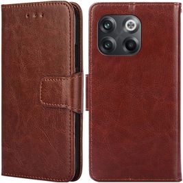Mobigear Wallet Housse OnePlus 10T Etui Porte-Monnaie - Marron